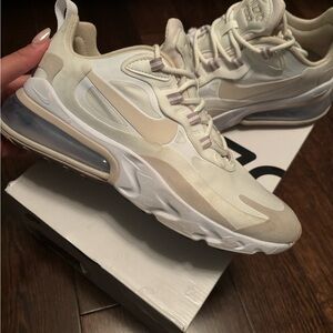 Nike air max 270; white and cream